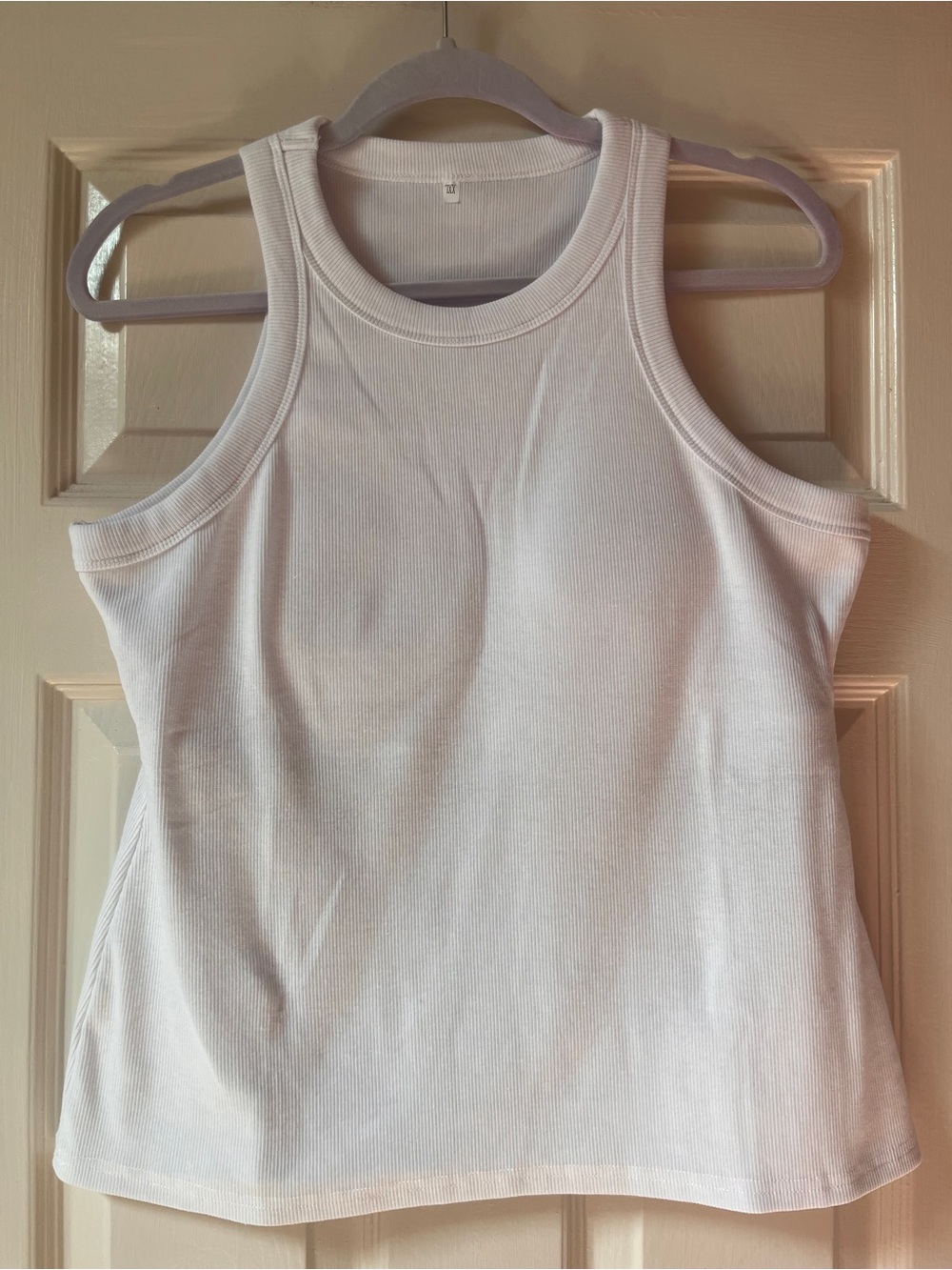 Classic White Ribbed Bra Tank